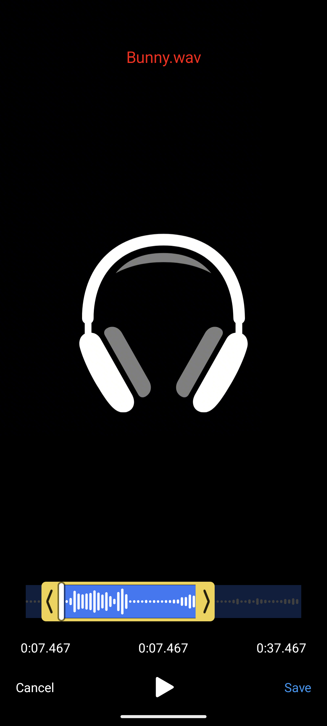 Audio waveform in the Android editor