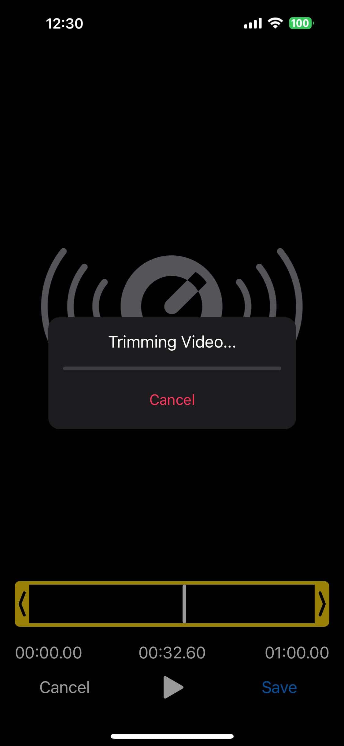 Progress dialog while trimming